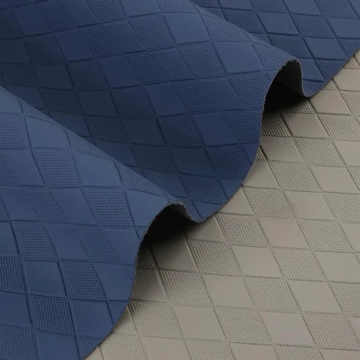 PVC Rhombus Texture Synthetic Leather Product Fabric For Car Foot Mat Car Seat Cushion