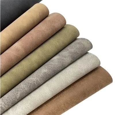 Penyesuaian bahan kulit sintetik PU nubuck menyentuh rexine untuk kasut atas