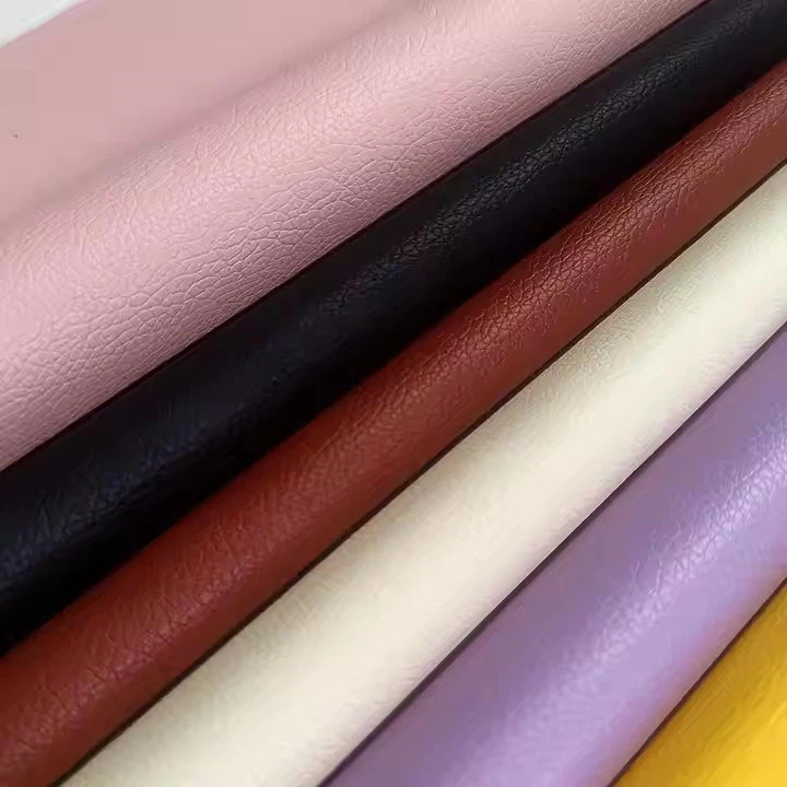 Wholesale Lychee Pattern PVC Knitting Cloth Waterproof Artificial Synthetic Leather Car Mat Sofa Bed Furniture Faux Fabrics